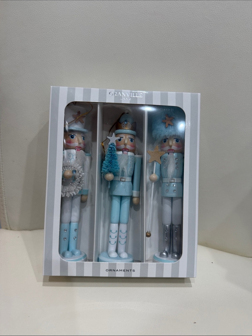 Granville Lane Blue/Silver/Gold Nutcracker Ornament Set - 3-Piece Holiday Decor